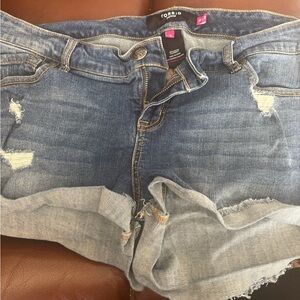 Torrid Distressed Blue Jean Shorts
